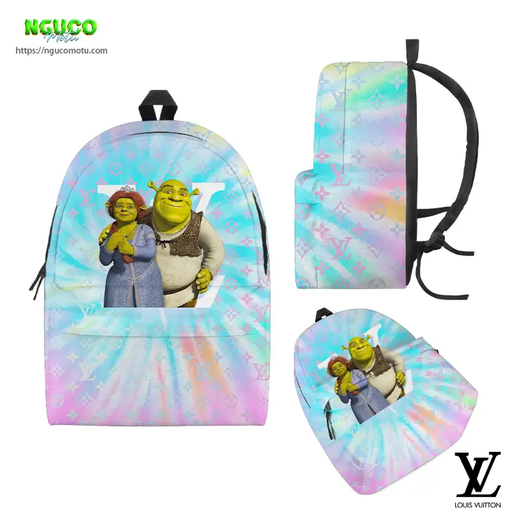 Backpack shrek couple movie and louis vuitton gift unique laptop backpacks for man woman and kid